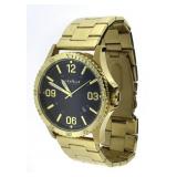 Caravelle Black Dial Gold-Tone Bracelet Watch