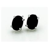 Genuine Black Onyx Solitaire Earrings