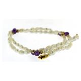 Genuine Pearls & Purple Bead Bracelet