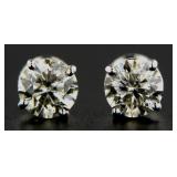 14kt Gold Brilliant 2.56 ct Diamond Stud Earrings