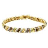 Genuine 9.57 ct Gemstone & Diamond Accent Bracelet