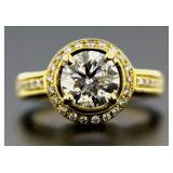 14kt Gold Brilliant 2.74 ct Diamond Solitaire Ring