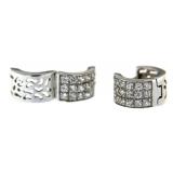 14kt Gold HEAVY Quality White Topaz Huggie Earring