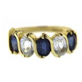 14kt Gold Natural Blue & White Sapphire Ring