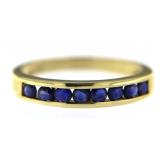 10kt Gold Channel Set Genuine Sapphire Ring