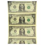 2003-A Uncut Sheet (8) $1 Bank Notes