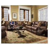Corinthian 699 Waylon Mocha Reclining Sofa & Love