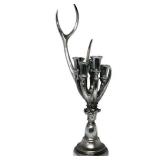 Antler Silvertoned Candleholder