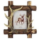 Antler w/ Cabin Wood 5X7 Frame