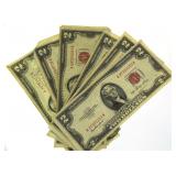 (8) 1953 Red Seal $2 Bank Notes