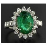 18kt Gold 4.60 ct Emerald & Diamond Ring