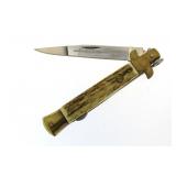 Hen & Rooster Stag Handle Assist Blade Knife