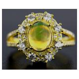 Oval 2.20 ct Natural Ethiopian Opal Dinner Ring