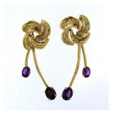 14kt Gold XX-Large Elegant Amethyst Earrings