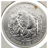 2013 .999 Pure Silver Canada Bison Argent Pur