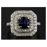 14kt Gold 3.22 ct Sapphire & Diamond Ring