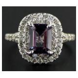 14kt Gold 3.07 ct  Alexandrite & Diamond Ring