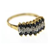 10kt Gold Natural Sapphire & Diamond Ring