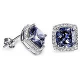 Cushion Cut 4.00 ct Tanzanite Designer Earrings