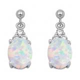 Elegant Oval 4.50 ct Opal Dangle Earrings