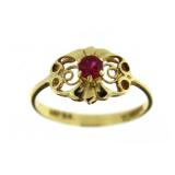 14kt Gold Vintage Pink Ruby Estate Ring