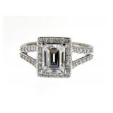 Emerald Cut 2.50 ct White Topaz Designer Ring