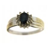 14kt Gold Natural Sapphire & Diamond Ring