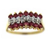 10kt Gold Natural Ruby & Diamond Ring