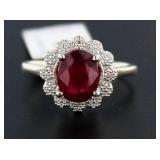 10kt  Gold 2.26 ct Ruby & Diamond Ring