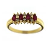 14kt Gold T & C Natural Ruby & Diamond Ring