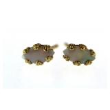 14kt Gold Natural Opal Solitaire Earrrings