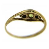 10kt Gold Natural Peridot & Diamond Childs Ring