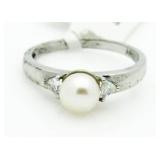 $270 Pearl & Trillion Cut Designer Ring