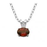 Genuine 1.00 ct Garnet Solitaire Pendant