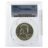 1962 MS64 Franklin Silver Half Dollar