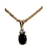 Genuine 2.00 ct Sapphire & Diamond Pendant