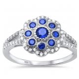 Antique Style Filigree Sapphire Ring