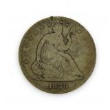 1859 Seated Liberty Silver Half Dollar