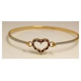 Genuine Ruby & Diamond Heart Bracelet