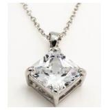 Princess Cut 2.50 ct White Topaz Pendant