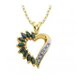 Genuine Sapphire & Diamond Accent Heart Pendant