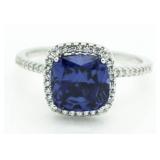 Cushion Cut 3.20 ct Tanzanite Designer Ring