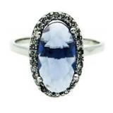 Elongated Oval 4.00 ct Ceylon Sapphire Ring