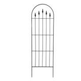 Vigoro 80 in. Black Steel Finial Trellis
