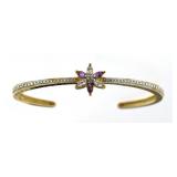 Aquamarine & Amethyst Diamond Accent Bracelet