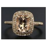 14kt Rose Gold 1.29 ct Morganite & Diamond Ring