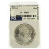 1881-S Morgan Silver Dollar MS65