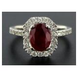 14kt Gold 2.62 ct Ruby & Diamond Ring