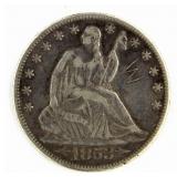 1853 "Arrows" Seated Liberty Half *Initials