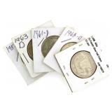 (5) Franklin Silver Half Dollars